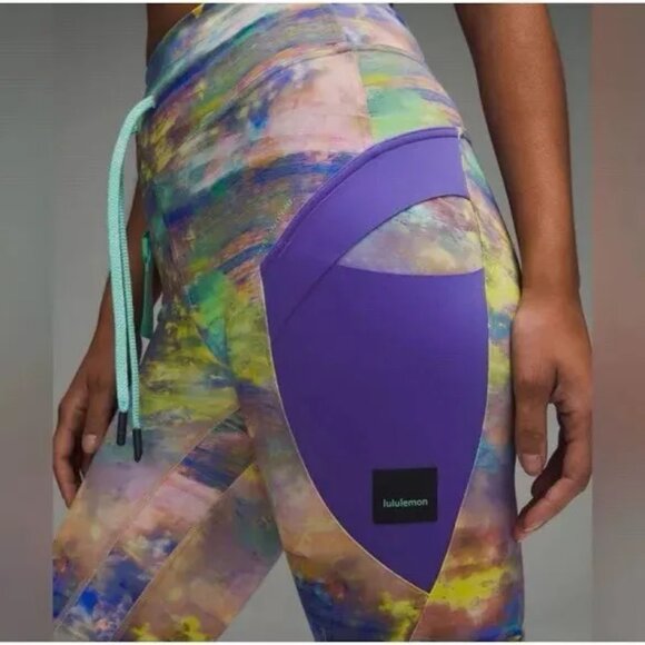 Lululemon SHR Cargo Hiking Leggings sz 2 Altered nature multi color purple 25" - Picture 1 of 4